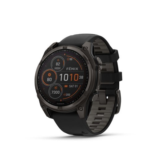 Garmin - f?nix 8 Solar Sapphire GPS Smartwatch 47mm Fiber-reinforced polymer - Carbon Gray DLC Titanium