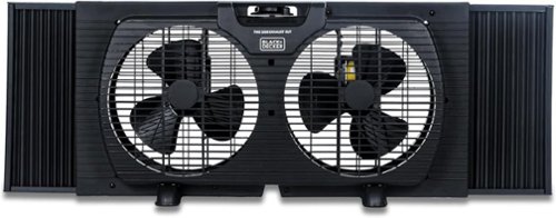Black+Decker - 9 inch Dual Window Fan for Window Screen with 2 Speed Settings - Black-Front_Standard 