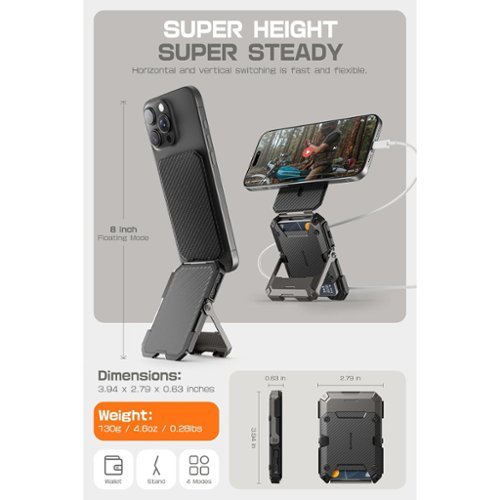 SUPCASE MagFlip Magnetic Wallet with Stand 5 Card Storage, RFID