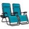 Best Choice Products - Set of 2 Zero Gravity Lounge Chair Recliners for Patio, Pool w/ Cup Holder Tray - Peacock Blue-Front_Standard