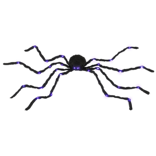 Homcom - 3.25" Outdoor Halloween Decoration, Light-up Oversized Spider Halloween Prop with Light Up Bendable Legs - Black-Front_Standard 
