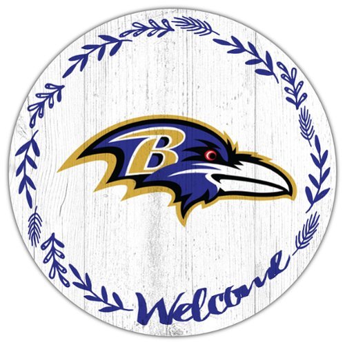 Fan Creations - Baltimore Ravens 12" Welcome Circle Sign - Multicolor-Front_Standard 