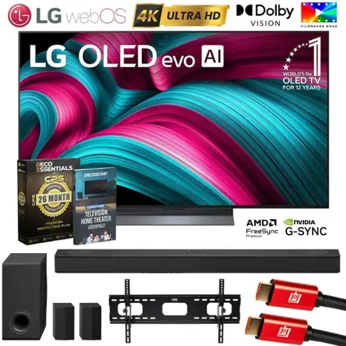 - LG webOS 4K ULTRA HD LG OLED evo AI
- Dolby VISION FILMMAKER MODE
- WORLD'S No. 1 OLED TV FOR 12 YEARS
- DECO ESSENTIALS
- DECOGEAR
- CPS PREMIUM
- 26 MONTH PROTECTION
- RSMTT
- AK TELEVISION
- PREMIUM HOME THEATER PLAN
- ESSENTIALS PROTECTION
- CR
- AMD2
- NVIDIA FreeSync G-SYNC Premium