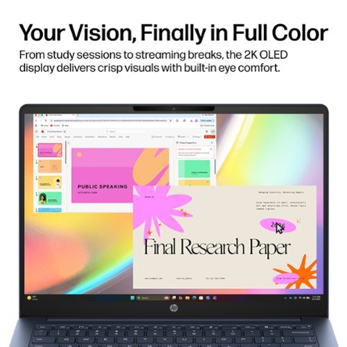 HP OmniBook 3 - 14 2K OLED Laptop - Snapdragon X (8-Core CPU) - 16GB Memory - 512GB SSD - Copilot+ - 41+ Hrs Battery Life¹ - Starlit Blue WORLDWIDE DELIVERY