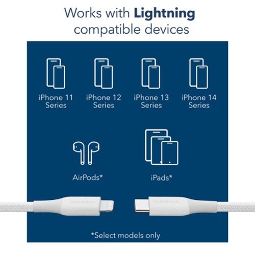 Insignia™ 10' Lightning to USB-C Braided Charge-and-Sync Cable (2 Pack) - Moon Gray WHERE TO BUY