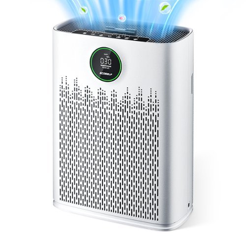 Ecoself - Air Purifier for Large Room up to 2400 Sq.Ft - 2X-Power Filtration, 99.97% Particle Removal - White-Front_Standard 
