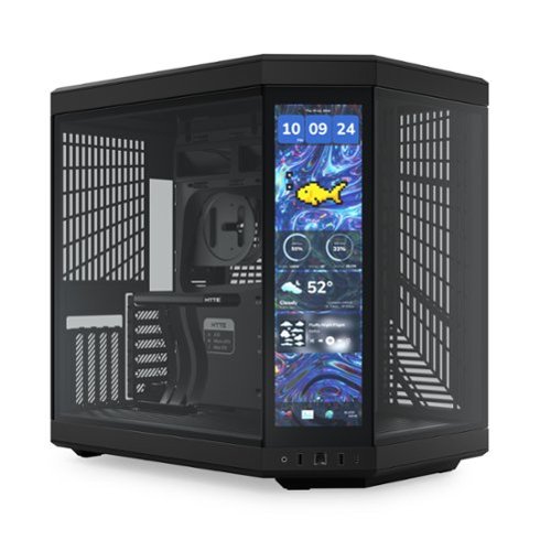 HYTE - Y70 touch infinite Dual Chamber ATX Mid Tower Modern Aesthetic Case With Integrated 2.5K IPS Touchscreen - Pitch Black-Front_Standard 