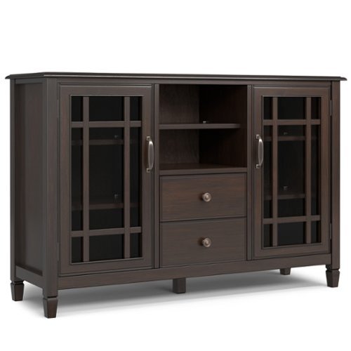 Simpli Home - Connaught SOLID WOOD 53 inch Wide Traditional TV Media Stand - Dark Chestnut Brown-Front_Standard 