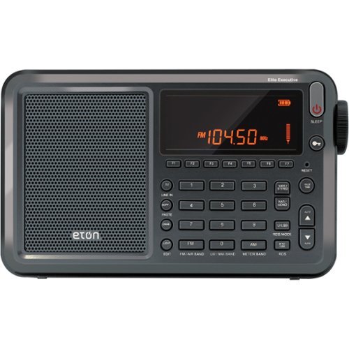 Eton - Elite Executive AM/FM/Aircraft Band/SSB/Shortwave Radio with RDS and Custom Leather Carry Cover - Gray-Front_Standard 