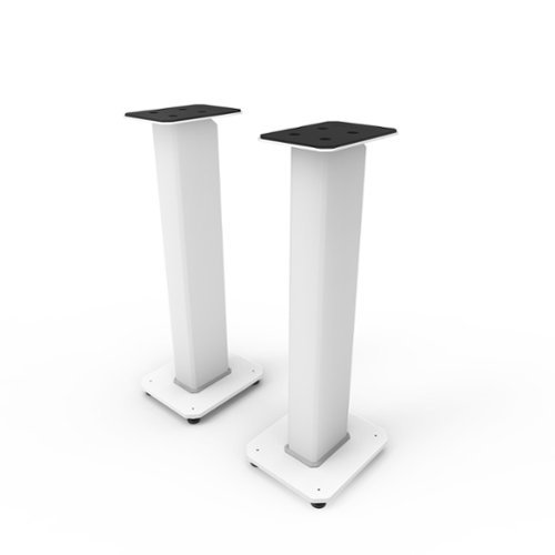 Kanto - 30" Fillable Speaker Stands with Isolation Feet and Fillable Channel, Pair - White-Front_Standard 