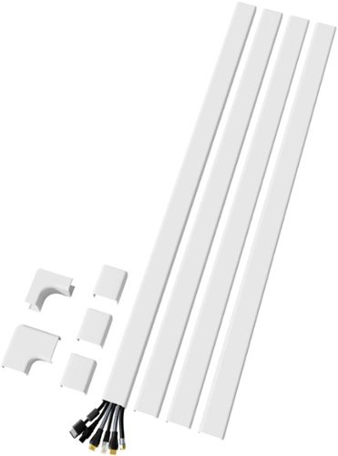 Sanus - On-Wall Cable Concealer High Capacity Cord Cover Kit for Mounted TVs (Holds Up to 6 Cables) - White-Angle_Standard