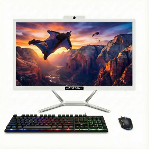 STGSivir - All in One Desktop PC, 21.5" FHD Display, Intel Core i5 up to 3.6G, 16GB RAM, 512GB SSD, WiFi 5, Win11H - White-Front_Standard 