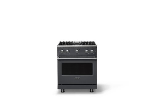 Viking - 30"W. Pro5S 4.0 Cu. Ft. Freestanding Sealed 4 Burner Gas Convection Range - Cast Black - Cast Black