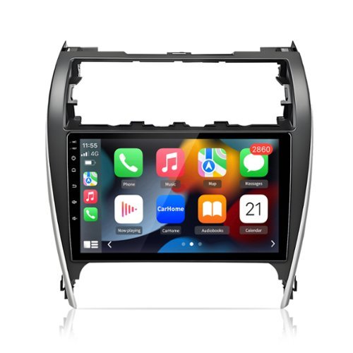 Junsun - 10" carplay 4+64GB Android 15 8 Core For Toyota Camry 2012-2014 Car Stereo Radio GPS Navi SWC Bluetooth FM RDS DSP WIFI - Black-Front_Standard 