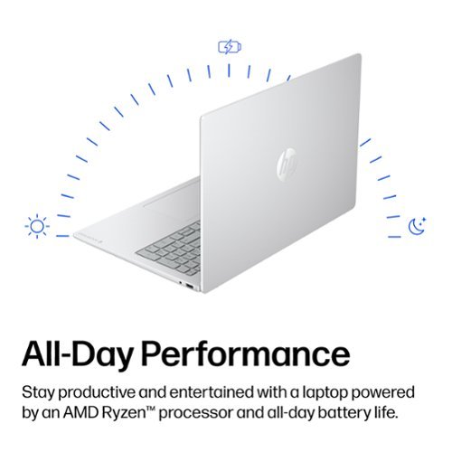 HP OmniBook 3 16 2K Touchscreen Laptop - AMD Ryzen 5 40 (2025) - 8GB Memory - 256GB SSD - Glacier Silver WORLDWIDE DELIVERY