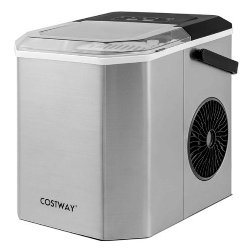 Costway Countertop Ice Maker Portable Ice Making Machine 6-13 Mins 9 Ice 26.5 lbs/24 Hrs Silver - Silver