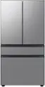 Front. Samsung - Bespoke 29 cu. ft. 4-Door French Door Refrigerator with Inner Beverage Center - Stainless Steel.