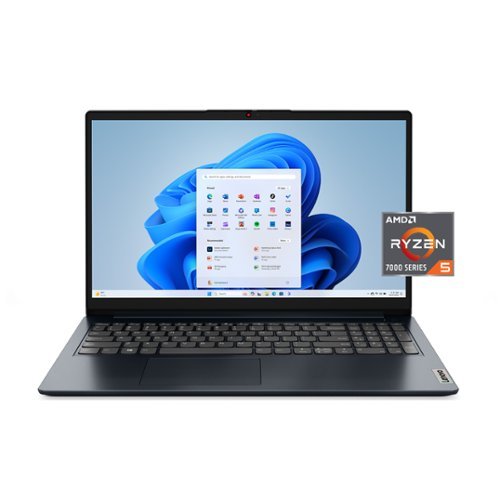 Lenovo - IdeaPad 1 15.6" Full HD Touchscreen Laptop - AMD Ryzen 5 7520U - 8GB Memory - 256GB SSD - Abyss Blue