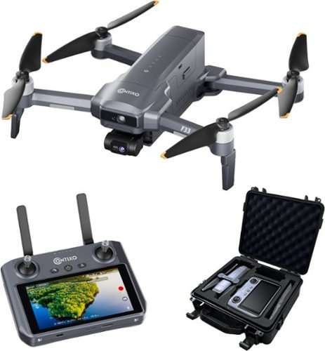 Contixo - F33 4K Drone with 2-Axis Gimbal, Laser Obstacle Avoidanc, 6KM Range, 40 Min Flight Time, 5.5" Touchscreen - Dark gray