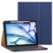 VIKESI - Keyboard Case for iPad Air 11-inch M3/M2 (2025/2024 Released) & iPad Air 5th/ 4th Generation 10.9-Inch,Leather Cover - Navy Blue-Front_Standard