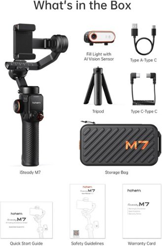 Hohem iSteady M7 3-Axis Gimbal Stabilizer for Smartphone w/ AI Tracking, Remote Control, Extendable Pole, & Magnetic RGB Light - Black SHOP ONLINE