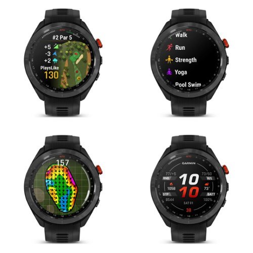 Garmin Approach S70 47mm GPS Golf Smartwatch Black AMOLED Bundle