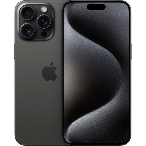Apple - Refurbished Excellent - iPhone 15 Pro 256GB 6.1" 5G Fully Unlocked,  - Black-Front_Standard 