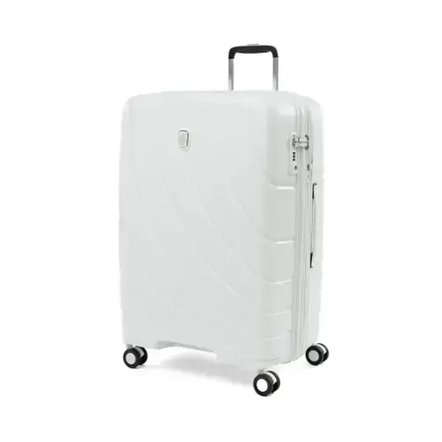 Front. Atlantic - Atlantic Convertible Medium to Large Checked Expandable Hardside Spinner - Shell White.