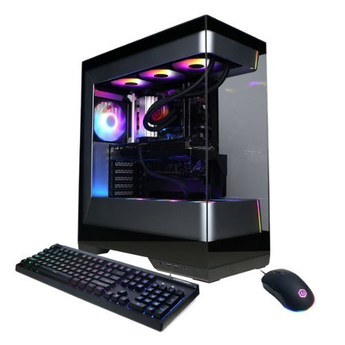 CyberPowerPC - Gaming Desktop - AMD Ryzen 7 9800X3D - NVIDIA GeForce RTX 5070 12GB - 32GB DDR5 - 2TB PCIe 4.0 SSD Storage - Black-Front_Standard 