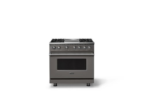 Viking - 36 in. Wide 4 Burner Pro 5 Series 5.6 Cu. Ft. Freestanding Sealed LP Dual Fuel Convection Range/Griddle - Damascus Gray - Damascus Gray