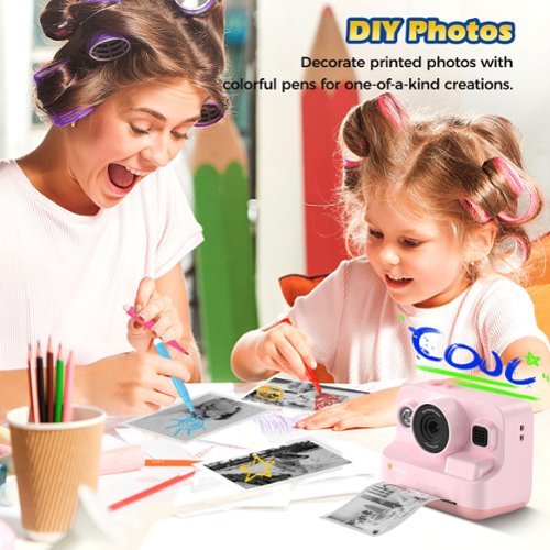 Hunkstar Kids Camera Instant Print, Dual Lens 1080P HD Camera with 32GB MicroSD Card, Christmas Birthday Gifts for Girls Boys - Pink BUY IN QATAR