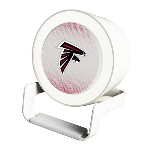 Keyscaper - Atlanta Falcons Linen Print Nightlight Charger & Bluetooth Speaker - White-Front_Standard 