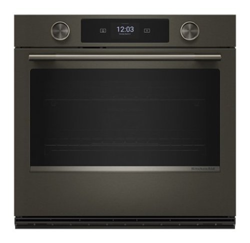 KitchenAid - 30" Smart Built-In Single Electric Wall Oven with Intelligent Cooking Camera - Black Ore