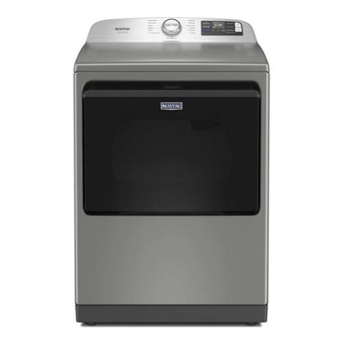 Maytag - 7.4 Cu. Ft. Pet Pro Top Load Electric Dryer with Extra Power and Sanitize Cycle - Classic Silver-Front_Standard 
