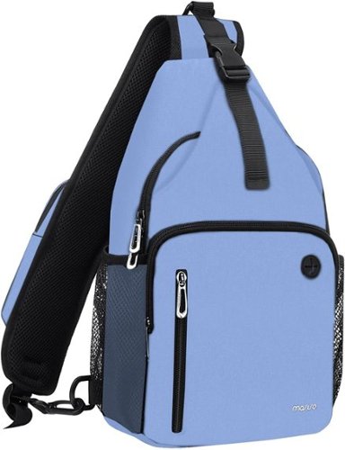 mosiso - Sling Bag Crossbody Shoulder Bag Travel Hiking Daypack Chest Bag with Front Square Pocket&USB Charging Port - Air Blue-Front_Standard 