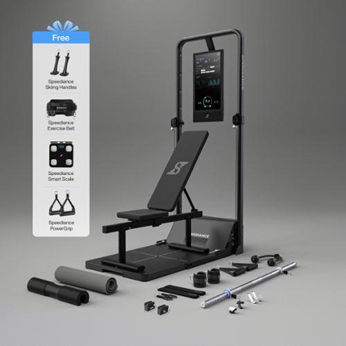 Speediance - Smart Home Gym, Gym Monster 2 Works Plus, Smart AI-Powered Multi-Functional Smith Machine for Home Workout - Black-Front_Standard 