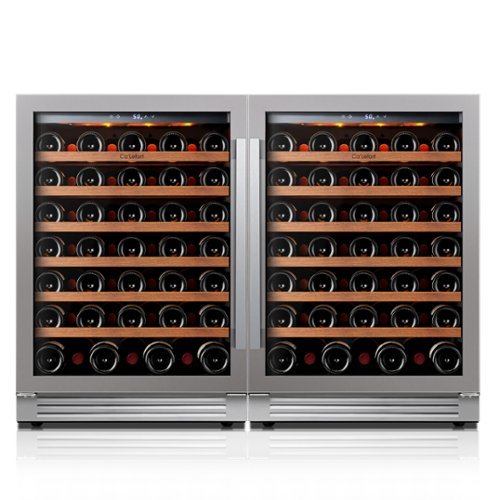 Ca'Lefort - Wine Fridge 48 Inch Wine Refrigerator,122-bottle Wine cooler,40-65°F,3 color LED,built-in/freestanding ,For Home Bar - Stainless Steel-Front_Standard 