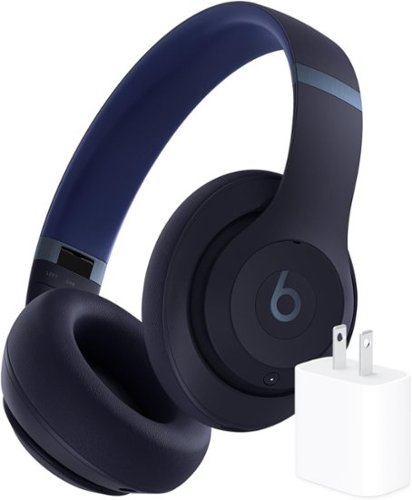 Beats - Studio Pro Wireless Noise Cancelling Over-the-Ear Headphones + Power Adapter - Navy-Front_Standard 