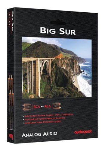 AudioQuest Big Sur RCA > RCA 4.9' Analog  Audio Interconnect Cable - Brown on Black WORLDWIDE DELIVERY