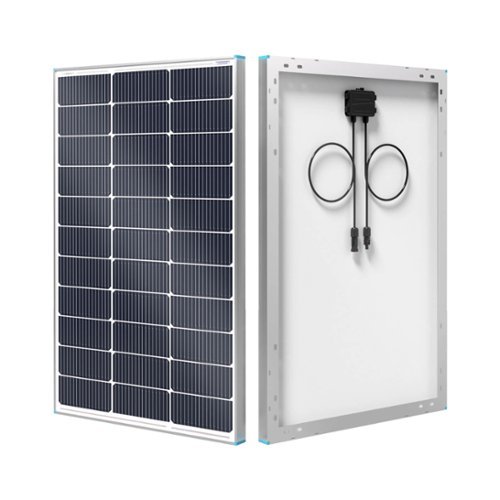 Renogy - N-Type 16BB 100-Watt 12 Volt Monocrystalline Rigid Solar Panel Back-up Power for RV Marine - Black