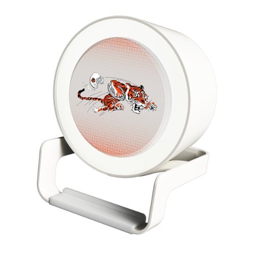 Keyscaper - Cincinnati Bengals Linen Print Nightlight Charger & Bluetooth Speaker - White-Front_Standard 