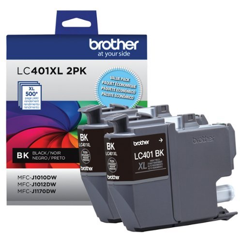 Brother - Genuine LC401XL2PK High Yield 2-Pack Ink Cartridges - Black