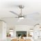 Breezary - 52" Modern Indoor Ceiling Fan with LED Light, 5 Reversible Plywood Blades, 6-Speed DC Motor, Remote, Timer, 5" Downrod - Satin Nickel and Silver-Front_Standard