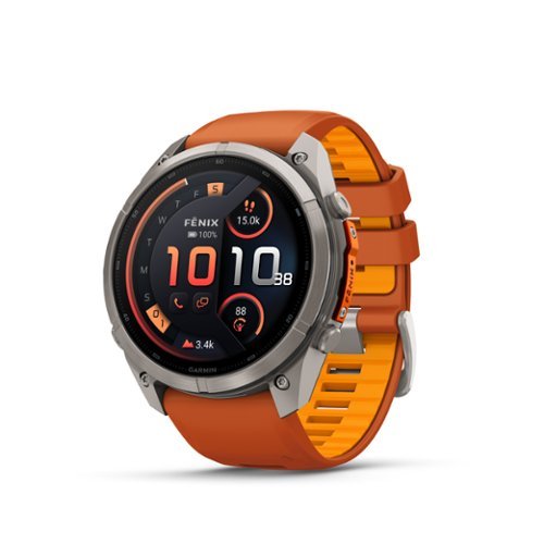Garmin - fēnix 9 Pro - inReach AMOLED GPS Smartwatch 51 mm Titanium - Autumn Orange/Spark Orange Silicone Band - (2026)