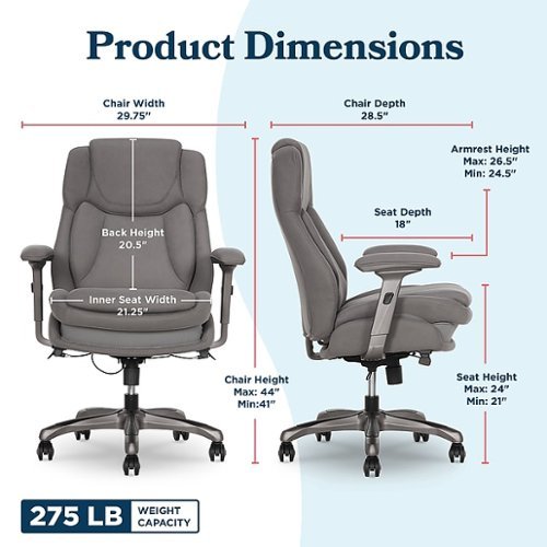 La Z Boy Noelin Ergonomic Fabric Swivel Task Chair, (52703 GRY