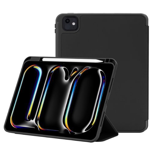 Vena - For Apple iPad Pro 11 Inch Case with Pencil Holder, iPad Pro M4 11 Inch Case Cover (2024) with Slim Trifold Stand - Black-Front_Standard 
