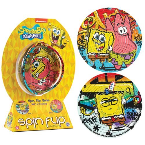TCG Toys Spin Flip Puzzle: Spongebob Graffiti - 12 Rings - 2-In-1: Double-Sided Puzzle,8+ GLOBAL SHIPPING