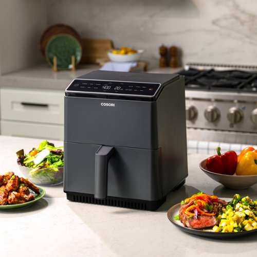 Cosori DualBlaze 6.8QT Smart Air Fryer with Ceramic Coating Dark