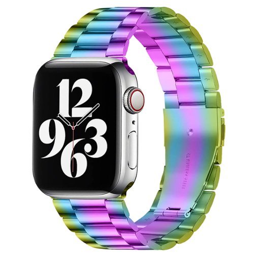 StrapsCo - Flat-Link Everyday Bracelet Stainless Steel Watch Band Strap For Apple Watch - 44mm/45mm/46mm/49mm - Colorful-Front_Standard 