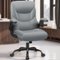 Brick Attic - Leather Office Chair 400LBS Wide Seat Ergonomic Desk Chair Adjustable Task Chair Lumbar Back 5 Year Warranty - Gray-Front_Standard